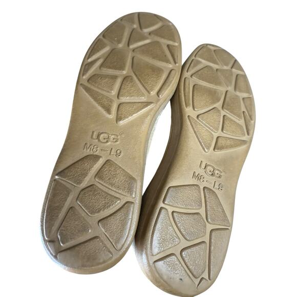 UGG Australia Beige Suede Lace Up Shearling Lined Ankle Boots Size 9 Women - Picture 9 of 9